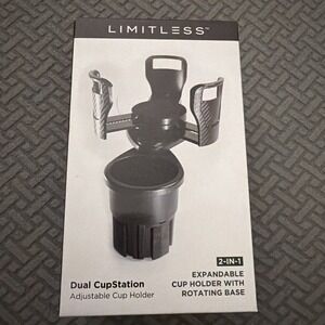 Limitless 2 in 1 Dual CupStation up to 6" Cup Holder 360 Degree